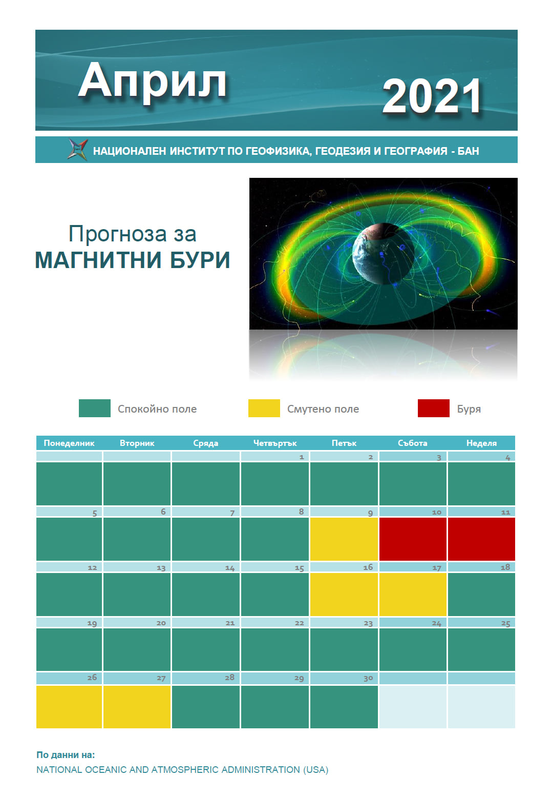 Няколко магнитни бури удрят България през април