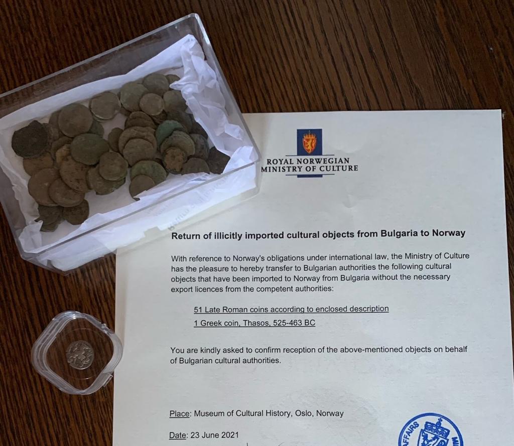 Норвегия ни върна нелегално изнесени древни монети