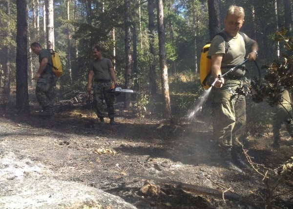 Военни се включиха в борбата с пожарите в Хасково, Благоевград и Пловдив