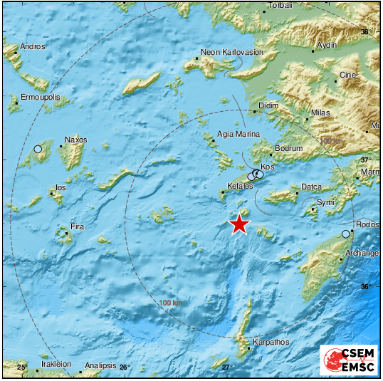Силно земетресение е станало в Егейско море