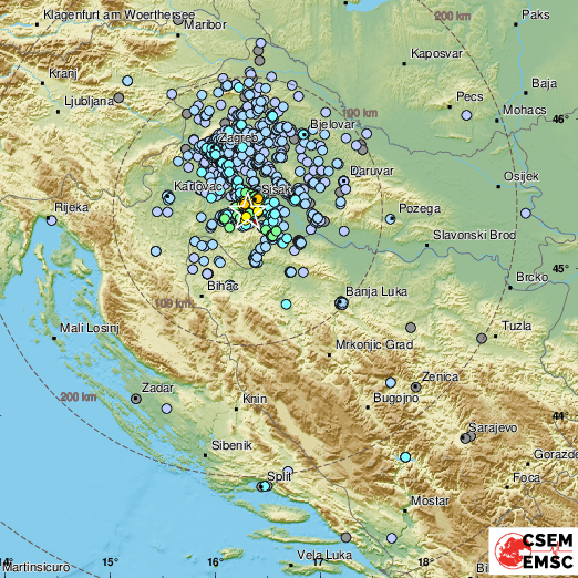 Земетресение е регистрирано близо до хърватския град Петриня