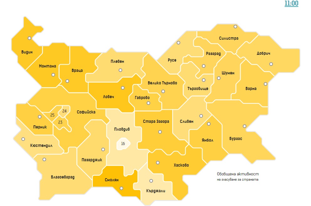 ЦИК: Избирателната активност в страната към 11:00 часа е около 8%