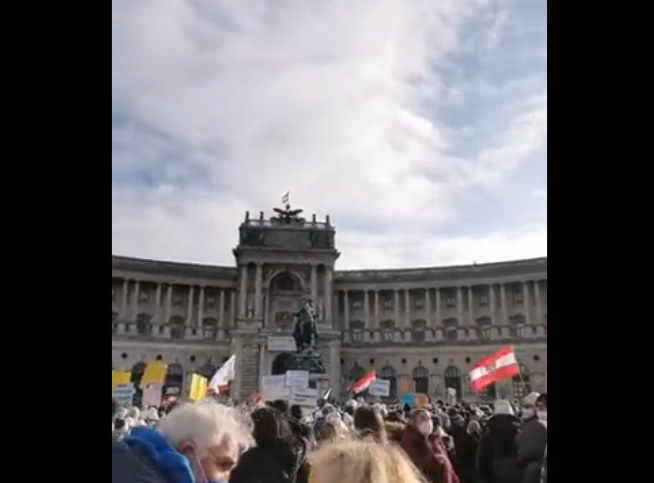 Протест във Виена срещу COVID мерките (СНИМКИ И ВИДЕО)