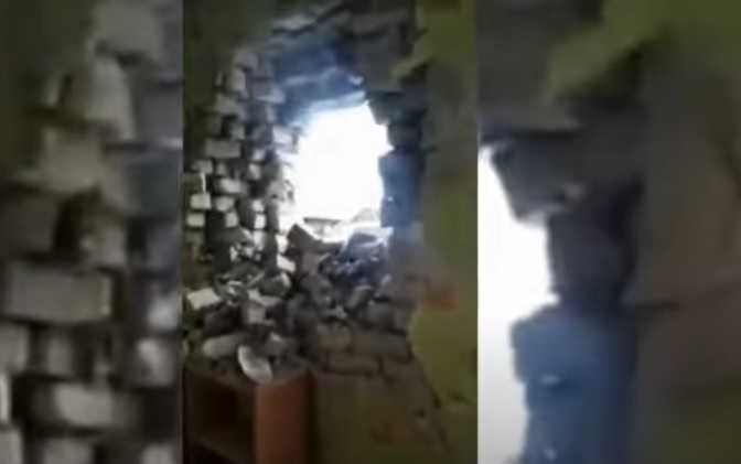 Обстрел на детска градина в Донецк (ВИДЕО)