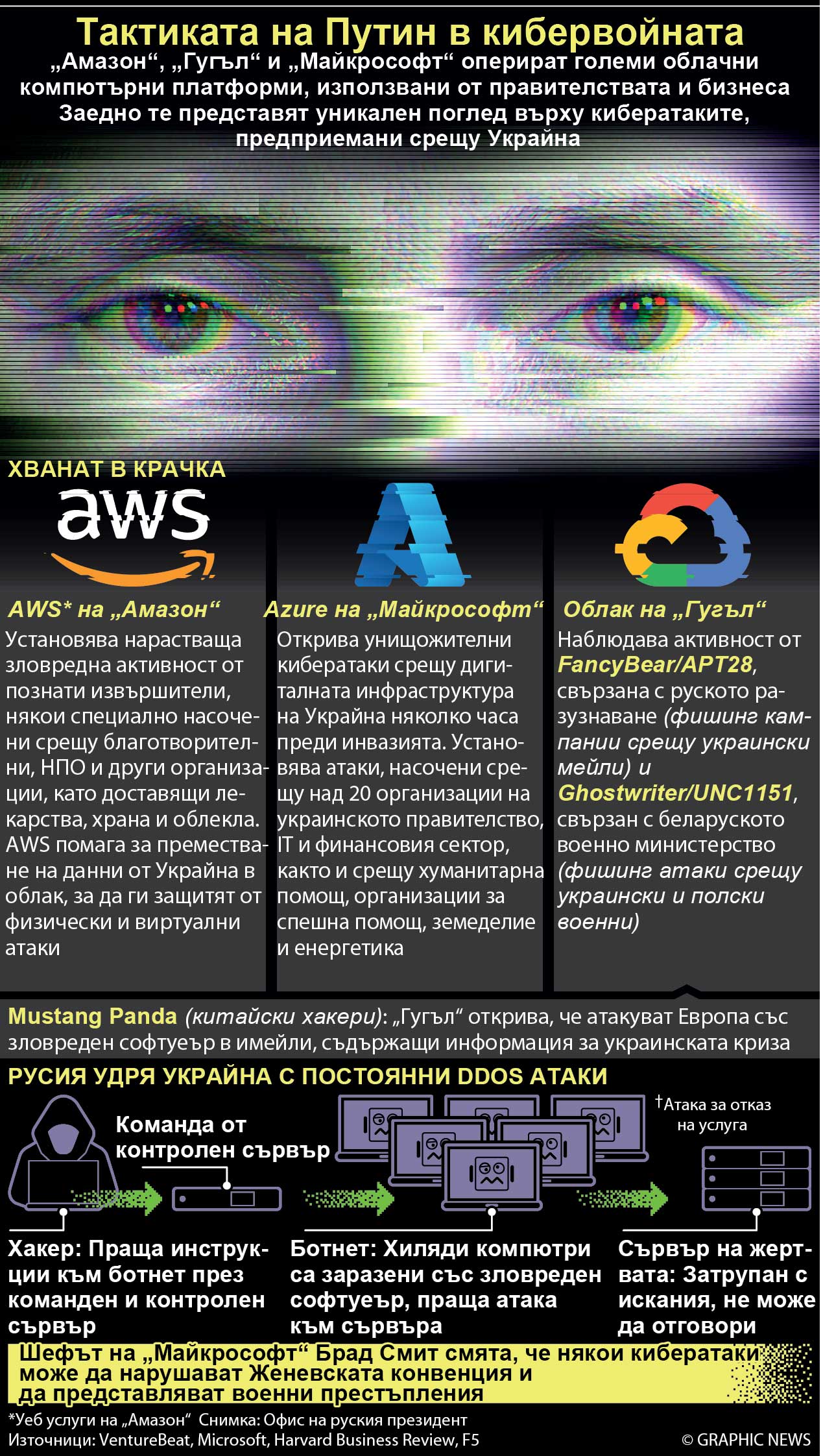 Тактиката на Путин в кибервойната (ИНФОГРАФИКА)