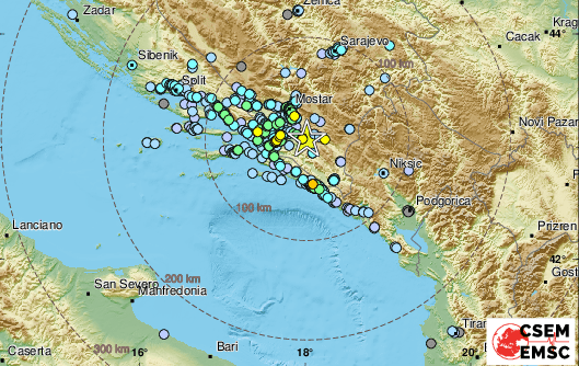 Силно земетресение в Босна и Херцеговина