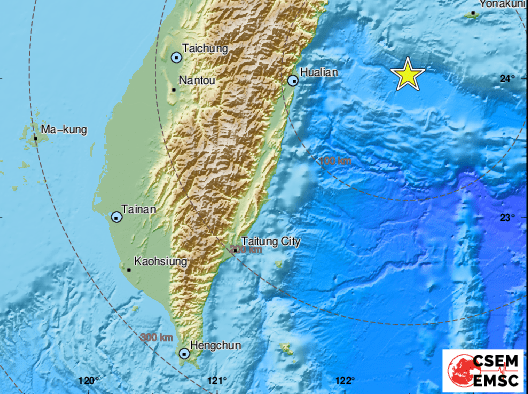 Силно земетресение е регистрирано в Тайван