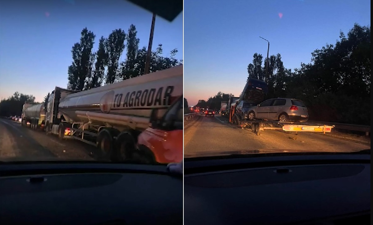 Два камиона се сблъскаха край „Дунав мост”, след тях катастрофира и автобус