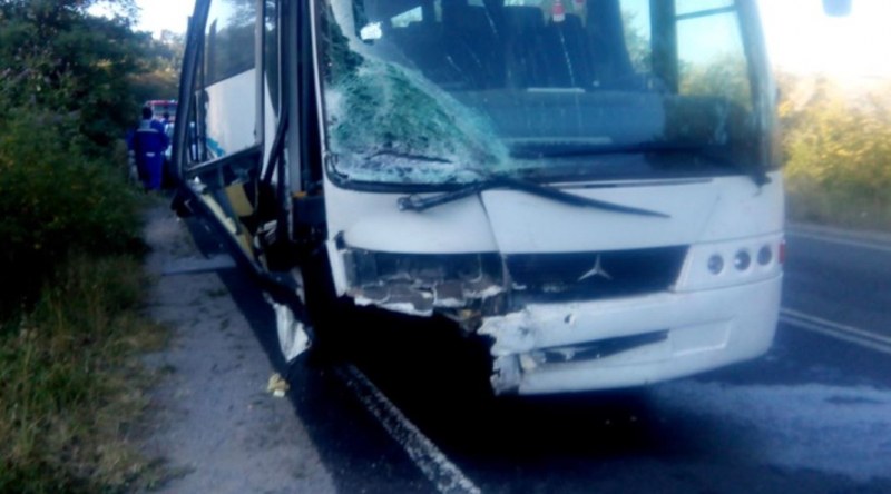 Автобус с 13 пътници катастрофира до Харманли, след като шофьорът почина