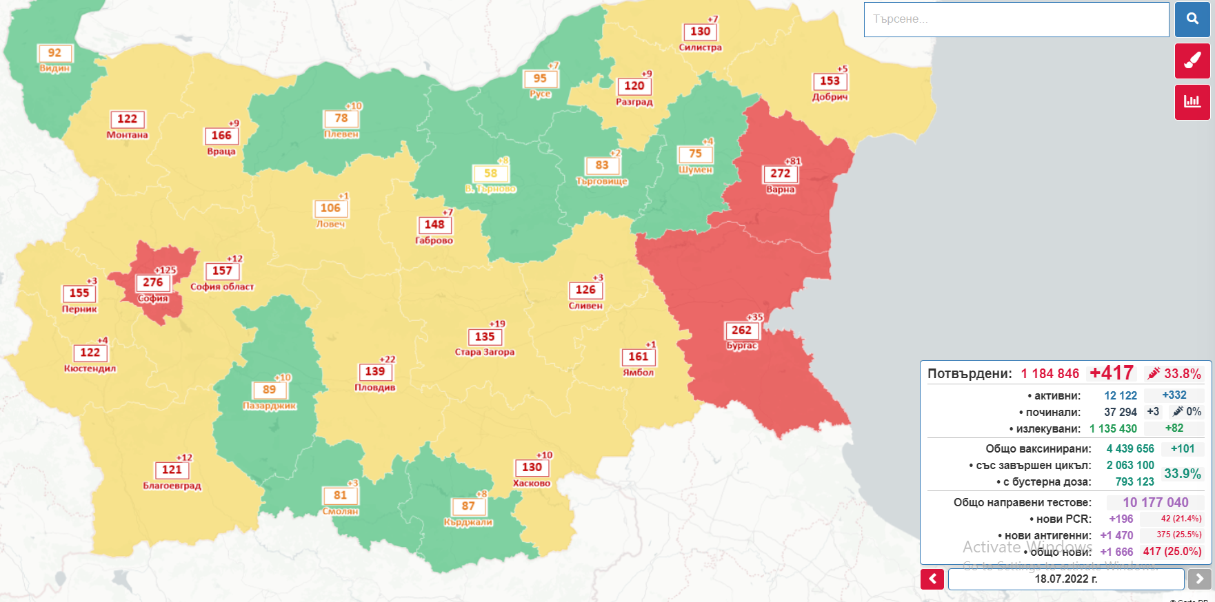 417 са новите заразени с коронавирус у нас