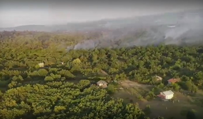 Голям пожар и в Пловдивско (Видео)