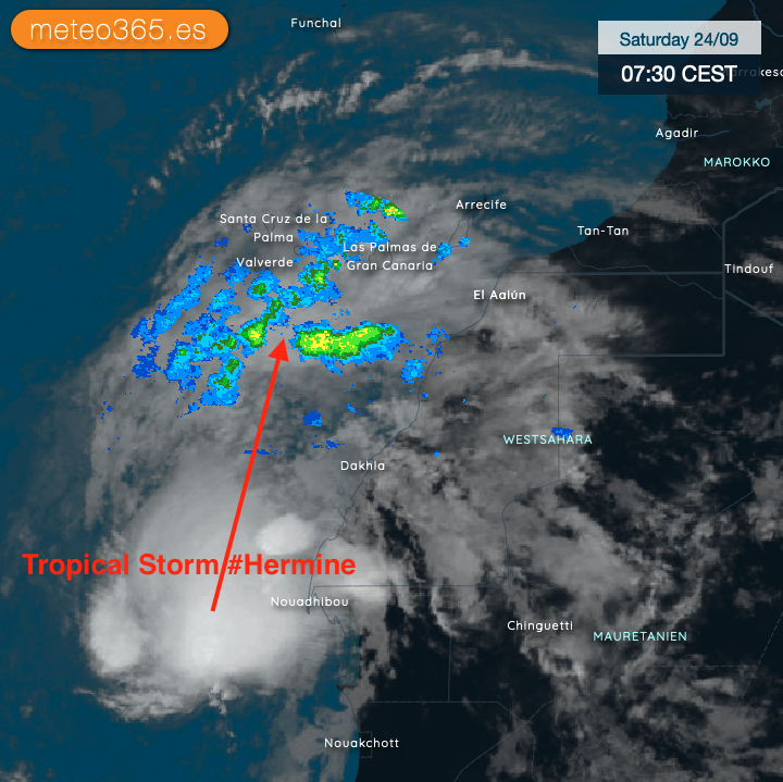 Тропическата буря Хермин достигна до Канарските и Балеарските острови (ВИДЕО)