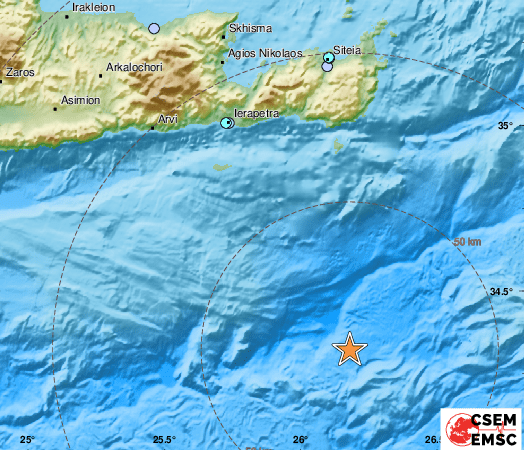 Силно земетресение е регистрирано на остров Крит