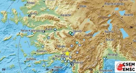 Силно земетресение е регистрирано в Югозападна Турция