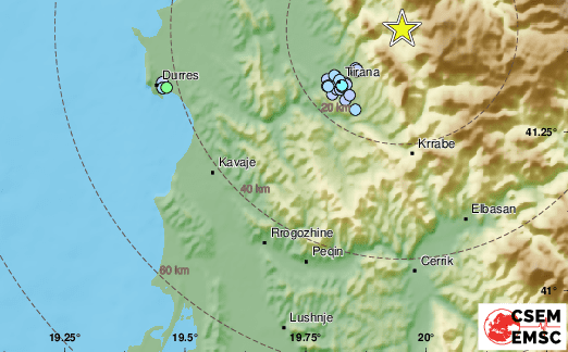 Земетресение е регистрирано в Албания