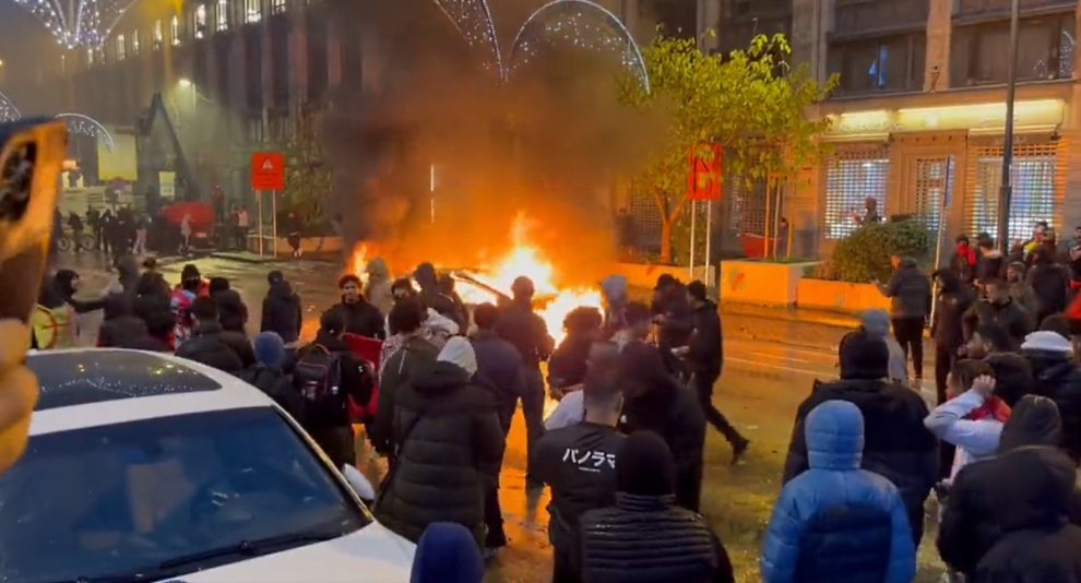 Безредици в Брюксел след победата на Мароко над Белгия (ВИДЕО)