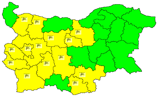 Жълт код за силен вятър в 14 области, възможни са лавини