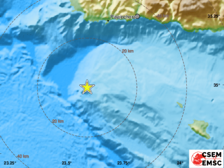 Земетресение с магнитуд 4,1 е регистрирано на Крит
