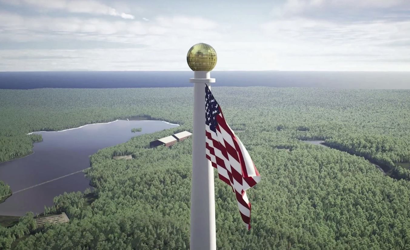 Най-високият пилон със знаме в света издигат в US щата Мейн