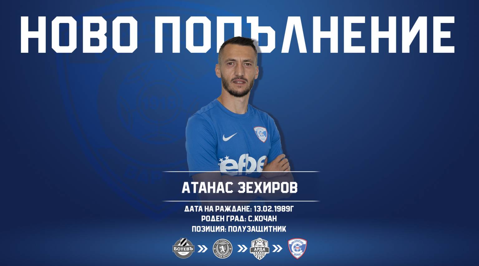 „Спартак“ Варна привлече опитния бранител Атанас Зехиров