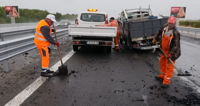 Катастрофа с микробус затруднява движението на АМ „Тракия”