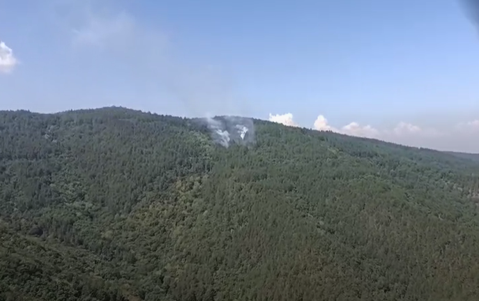 Пожар гори на връх Баба между Бачково и Добралък