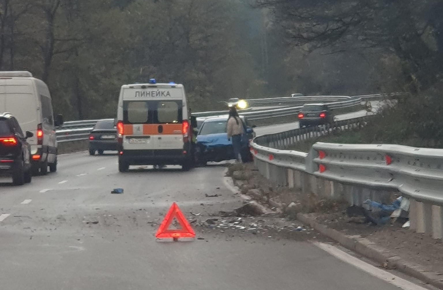 Автомобил се заби в мантинелата край Владая