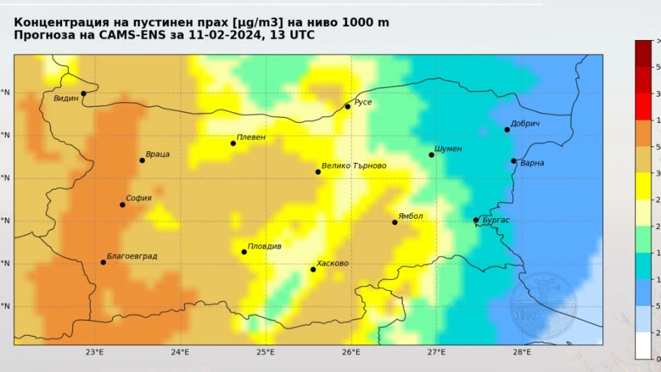 НИМХ: Прах от Сахара минава над България