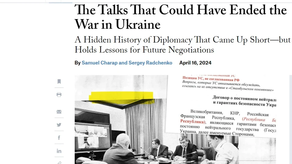 Foreign Affairs: Преговорите, които можеха да сложат край на войната в Украйна