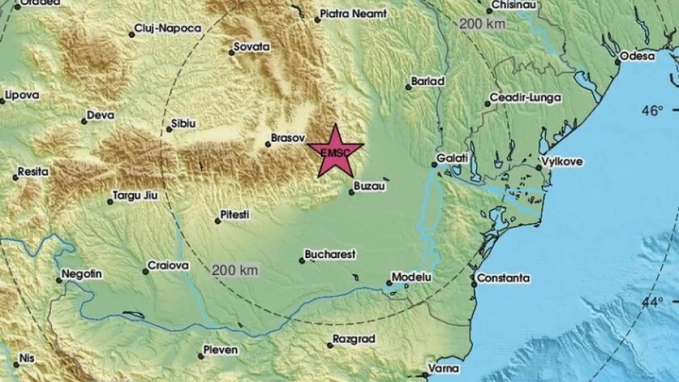 Земетресение от 3,4 по Рихтер разтърси Вранча