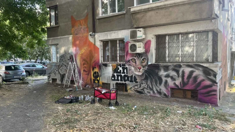 Рисуват блокове с графити в Бургас