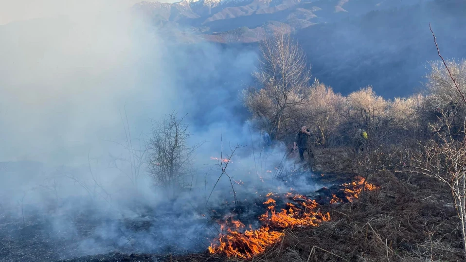 Мълния причини голям пожар в Рила
