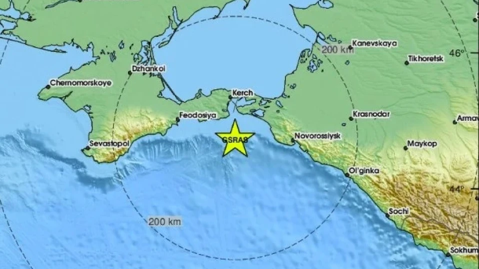 Трус от 4 по Рихтер разтърси Крим