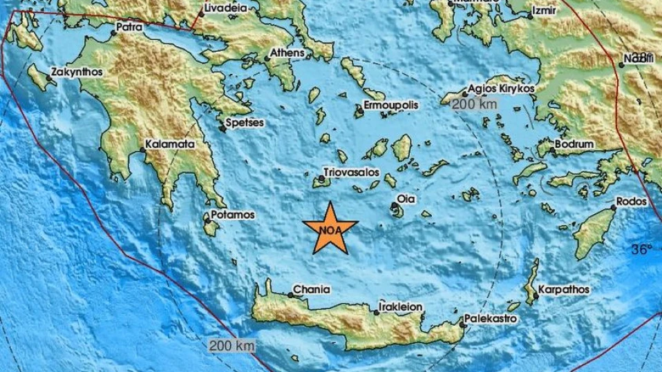 Земетресение от 3.8 по Рихтер разлюля гръцките Цикладски острови