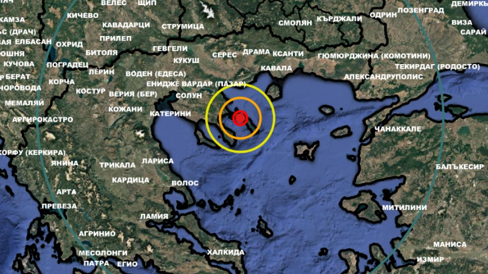 Земетресение на 270 км от София