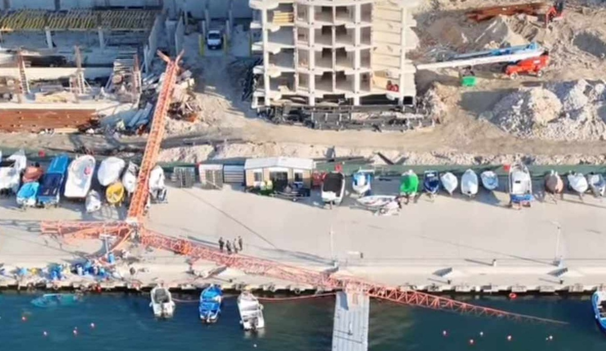 Кран с височина 50 метра се стовари на пристанището в