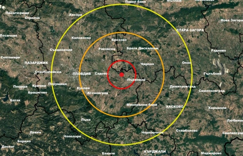 Земетресение в Южна България непосредствено до Първомай е отчетено от
