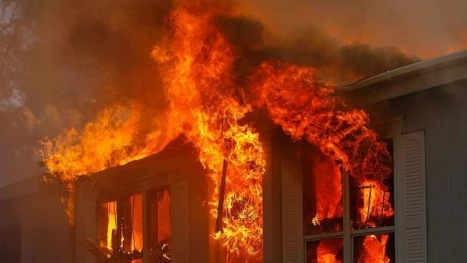 Пожар лумна в центъра за бежанци в Харманли