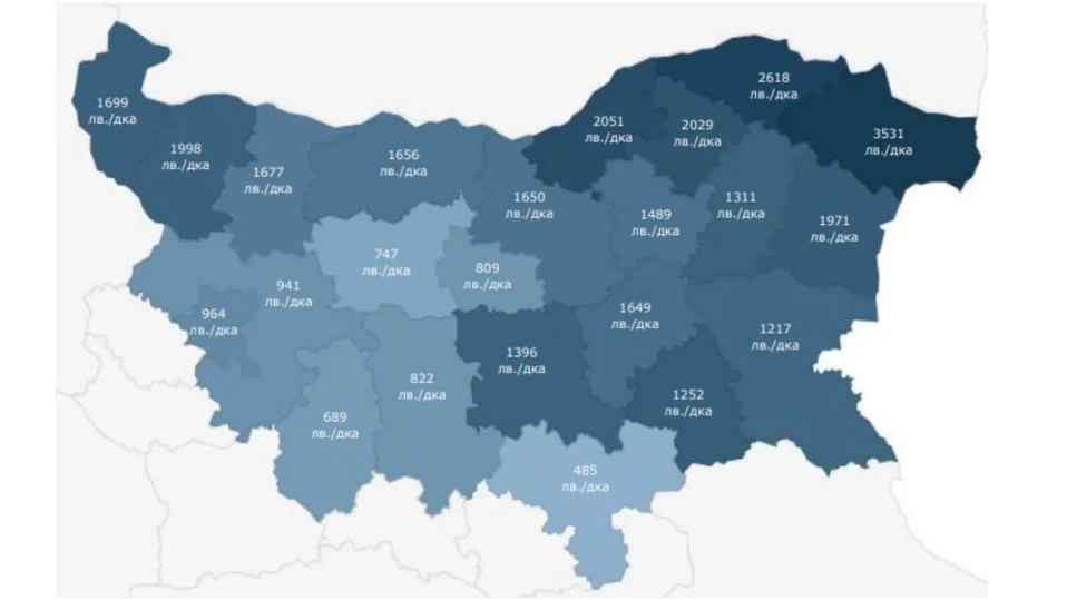 Регионалните различия са значителниПрез 2024 година средната цена на сделките