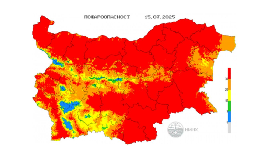 Опасността от разпалване и бързо разпространение на пожари е с