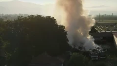Пожар в цех за пелети в Старозагорско