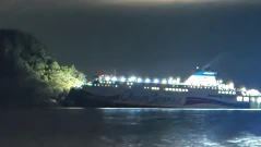 Южнокорейски ферибот с 260 души се вряза в скалист остров и заседна