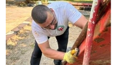 Доброволците от "Бъди общественополезен" обновиха детска площадка в столичния кв. Изток