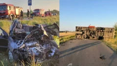 Откачено ремарке на български камион премаза и уби семейство на пътя в Румъния
