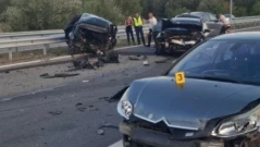 Катастрофа с 4 автомобила на магистрала „Струма“ при разклона за село Бобошево