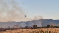 Голям пожар пламна край село Стрелци