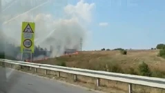 Пожар на АМ „Тракия” затруднява движението към София