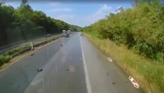 Заснеха катастрофа на АМ "Хемус" след аквапланинг (ВИДЕО)